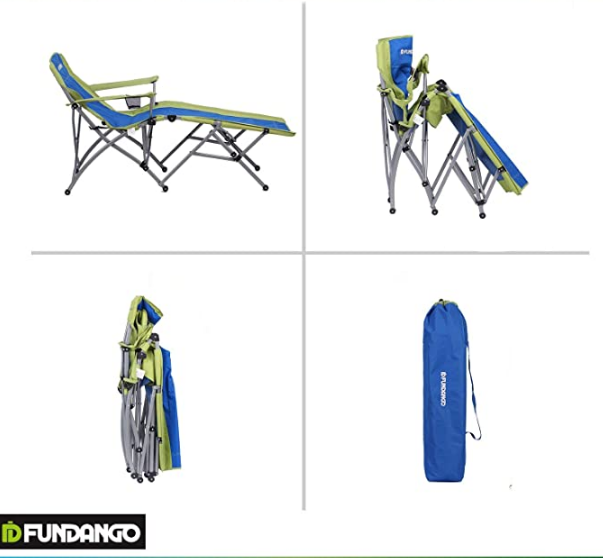 Silla reclinable, plegable para acampar marca FUNDANGO – Segunda que Barato