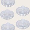 Paquete de 8 soportes de silicona para mascarillas color azul y blanco