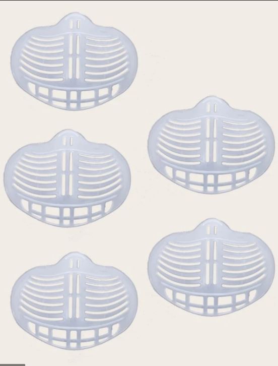 Paquete de 8 soportes de silicona para mascarillas color azul y blanco