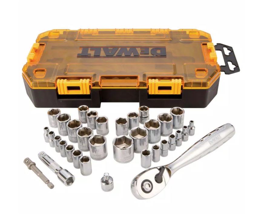 Juego de dados y ratchet 34 piezas Marca DeWALT