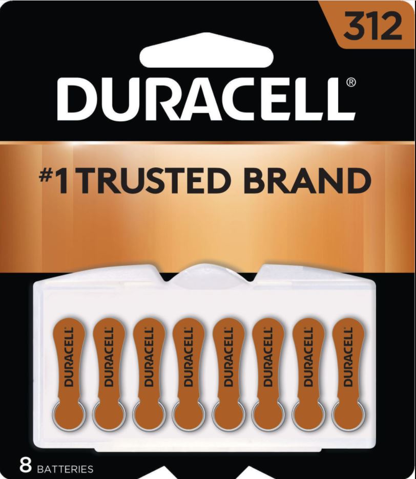 Pilas para audífonos tamaño 312, 8 piezas Marca Duracell