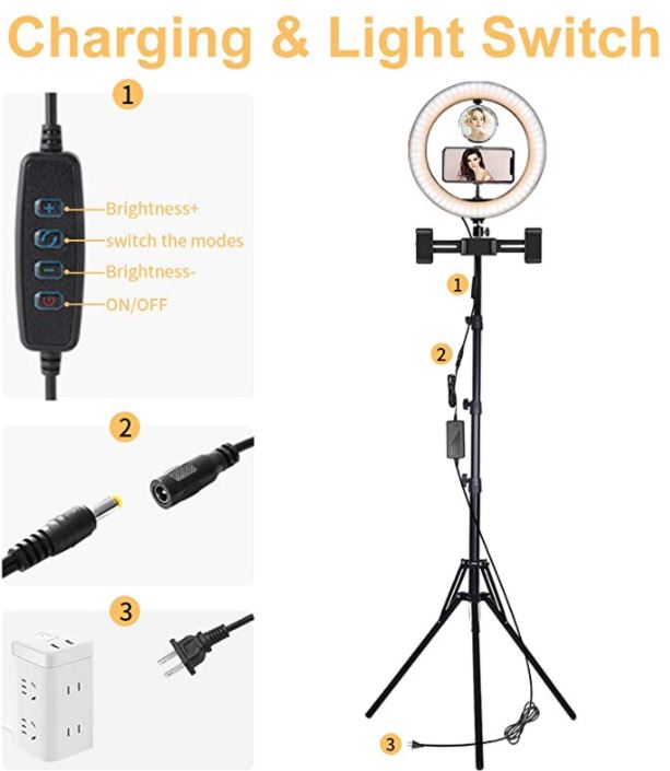 Anillo de luz LED para selfie de 14,3 pulgadas con soporte para trípode. Marca MountDog - Imagen 2