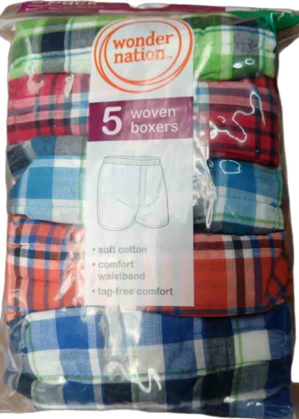 Paquete de 5 boxers para niño talla L/G
