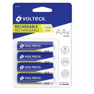 Paquete de 4 pilas recargables AA marca Volteck