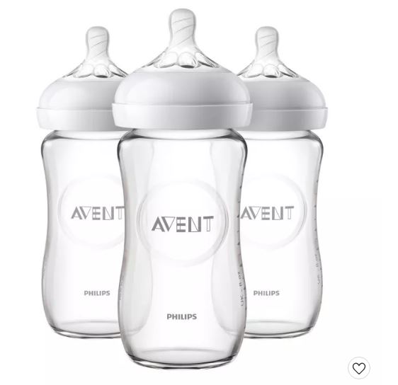 Paquete de 3 biberones de vidrio marca Philips Avent