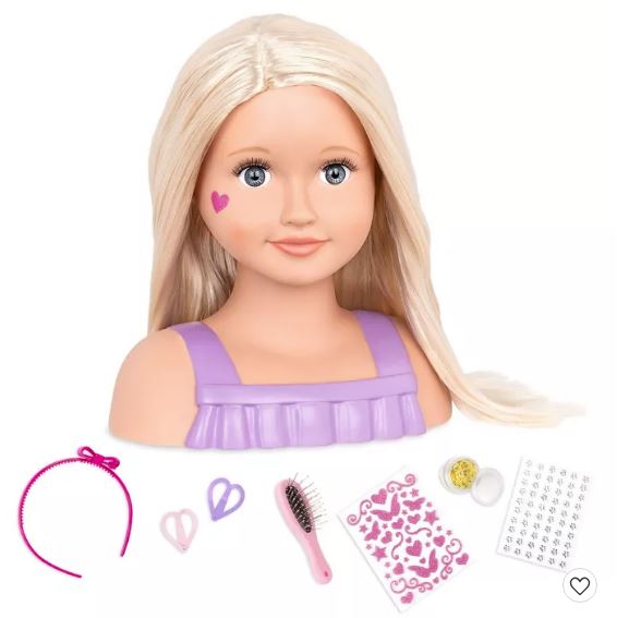 Cabeza de muneca para peinar con accesorios marca Our generation Segunda que Barato