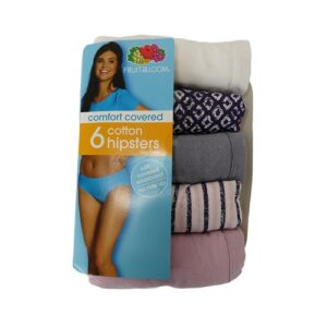 Paquete de 5 panties para dama tipo hipster talla 8/XL marca Fruit of the Loom