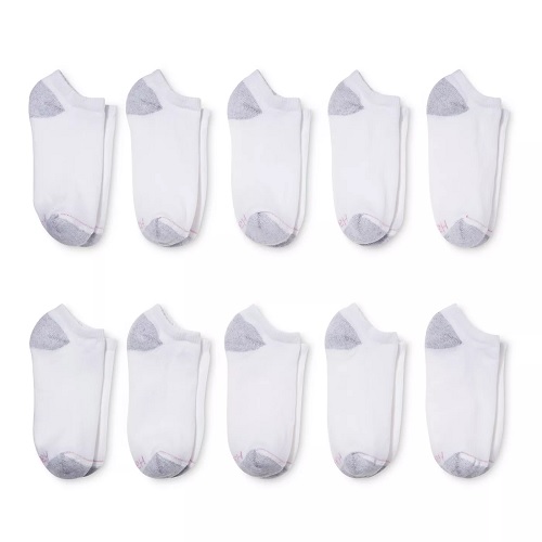 Paquete de 10 pares de calcetines para dama Talla 5-9. Marca Hanes - Imagen 2
