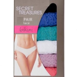 Paquete de 5 calzones corte Bikini para dama Talla XL/8. Marca Secret Treasures