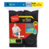 Paquete de 12 pares de calcetines negros para hombres. Talla 12-14. Marca Hanes