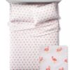 Juego de sábanas de algodón. Diseño Flamingos. Tamaño Twin. Marca Pillowfort.