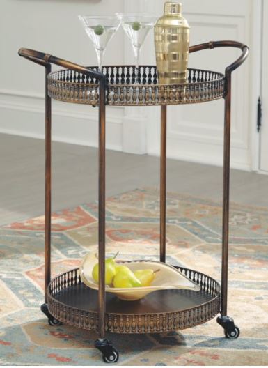 Carrito de bar con bases circulares. Marca Signature. - Imagen 2