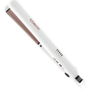 Plancha alisadora de cerámica color blanca. Marca Conair.