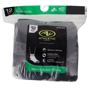 12 pares de calcetines Talla 12-15. Color negro. Marca Athletic Works
