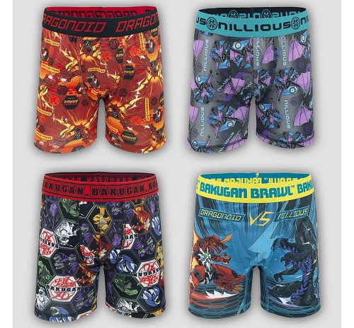 4 boxers para niño talla 6 de bakugan