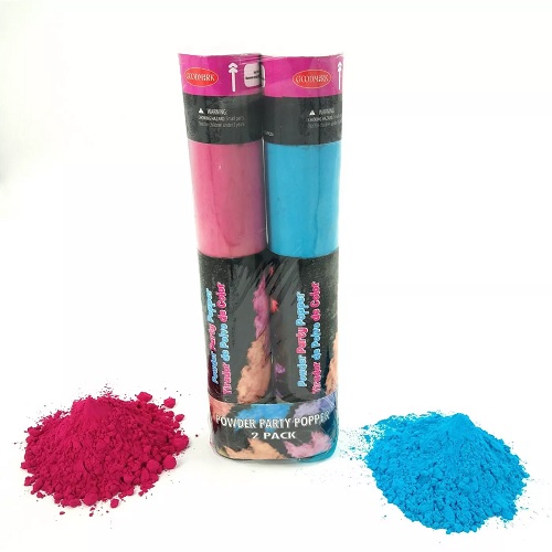 Paquete de 2 cañones de revelación de genero rosa y azul - Imagen 2
