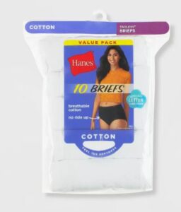 Paquete de 9 calzones corte Brief para Dama Talla 6. Marca Hanes