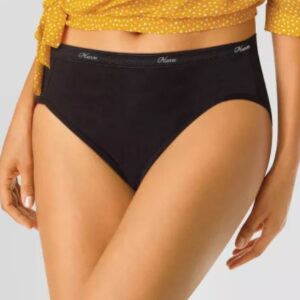 Paquete de 10 calzones de corte alto para dama Talla 6. Marca Hanes