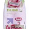 Paquete de 5 rastrillos para afeitar desechables de 5 hojas para mujer. Marca Up & Up
