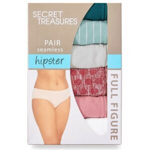 5 panties para dama tipo hipster talla 0X/10 marca Secret Treasures