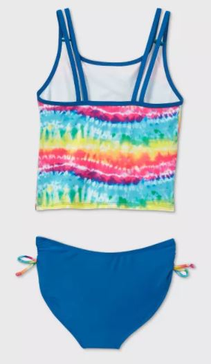 Conjunto de traje de baño de rayas arcoíris para niña. Talla XS (4/5). Marca Cat & Jack - Imagen 2