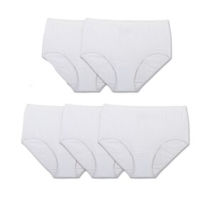 Alternative view of 5 panties de color blanco tipo briefs talla 9/2X marca Fruit of the Loom