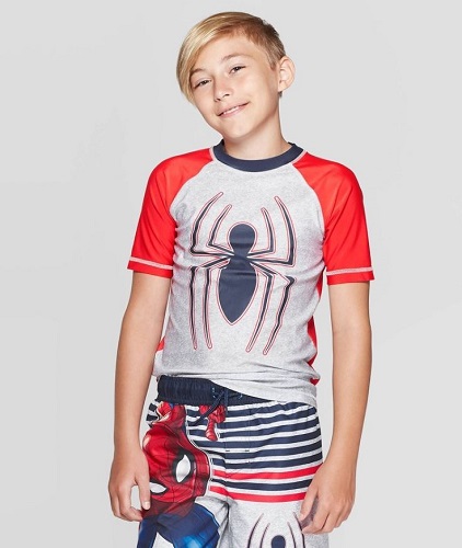 Camisa de natación para niño de Spiderman Talla M. Marca Marvel