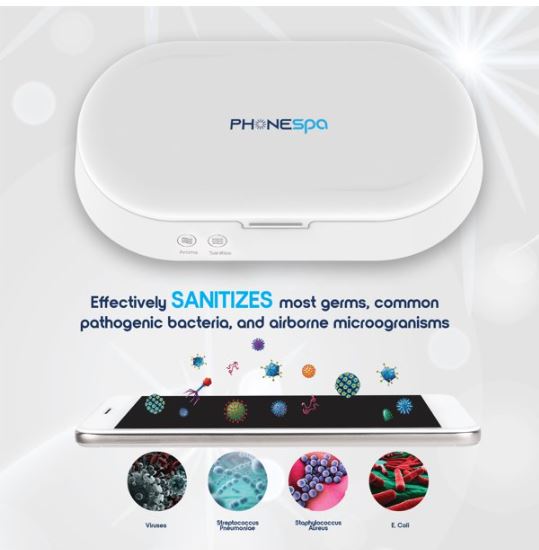 Desinfectante UV-C con aromaterapia para teléfonos inteligentes Marca PhoneSpa