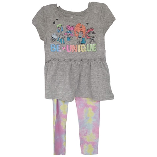 Conjunto de parte superior e inferior para niña talla 4T de Trolls