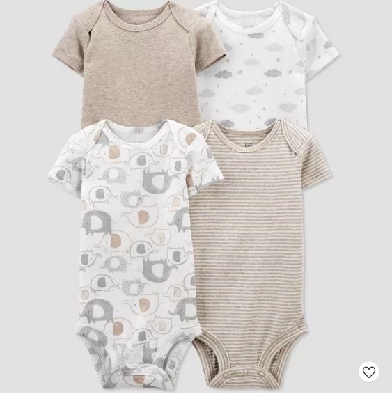 Paquete de 4 camisones pañaleros para bebé talla Pre marca Just One You
