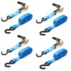 Paquete de 4 correas de amarre con trinquete y ganchos en S marca Cling Straps