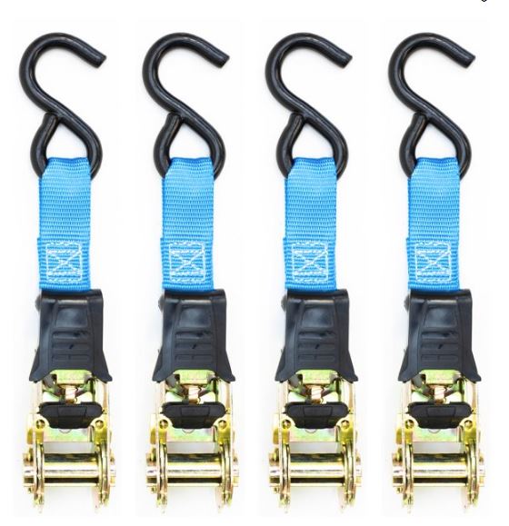 Paquete de 4 correas de amarre con trinquete y ganchos en S marca Cling Straps - Imagen 2