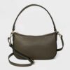 Bolso de hombro para dama con cremallera de color verde marca A New Day