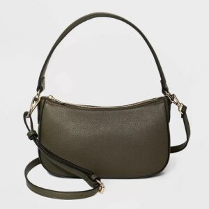 Bolso de hombro para dama con cremallera de color verde marca A New Day