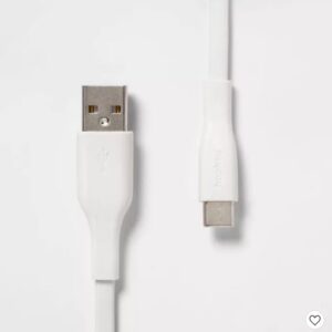 Cable de carga color blanco de USB-C a USB-A marca Heyday