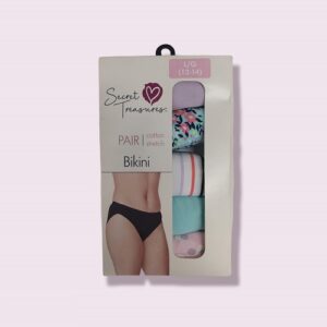 5 panties para dama tipo bikini talla L (12-14) marca Secret Treasures