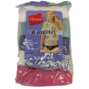 5 Calzones corte bikini Talla 9 Marca Hanes
