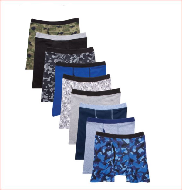 Paquete de 9 bóxer para niño talla S  6-8 marca Hanes