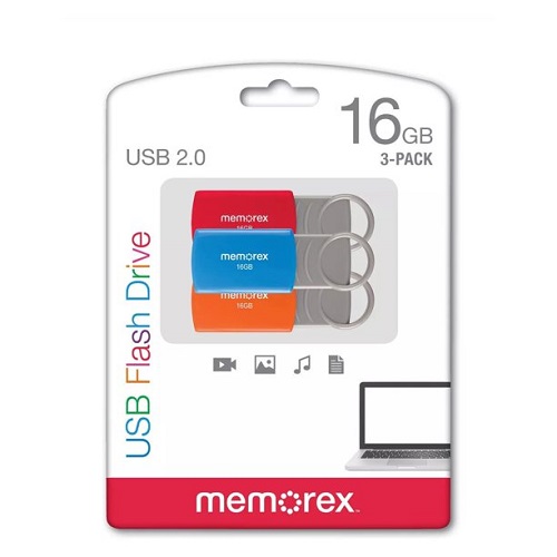 Paquete de 3 memorias USB 2.0 de 16GB marca Memorex - Imagen 2
