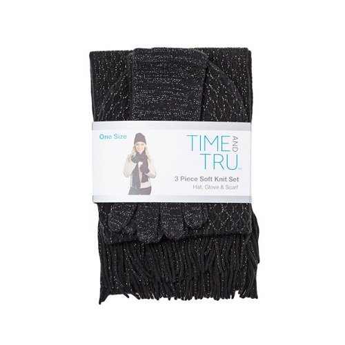 Juego de 3 piezas de gorro, bufanda y guantes para dama marca Time and Tru - Imagen 3