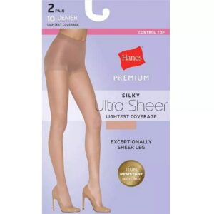 Alternative view of Paquete de 2 pantimedias ultra transparentes talla XX marca Hanes