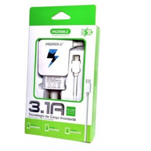 Alternative view of Cargador para celular de entrada USB-A marca Moreka