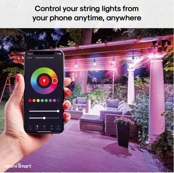Cadena de luces LED inteligentes de 24ft marca Atomi - Imagen 2