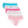 Paquete de 5 calzones corte hipster para niña talla S 6-7 marca Reebok
