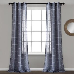 Juego de 2 paneles de cortina transparente color azul 84" x 38" marca Lush Décor