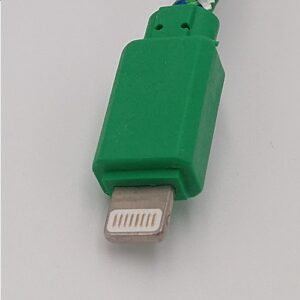 Alternative view of Cable lightning de 3 metros reforzado de tela color verde