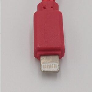 Alternative view of Cable lightning de 3 metros reforzado de tela color rojo