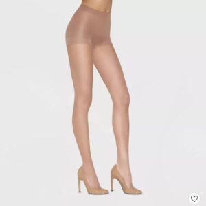Paquete de 2 medias de tiro alto para dama talla XL, color nude marca Hanes