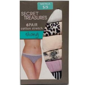 6 panties para dama tipo Thong talla XXL/9 marca Secret Treasures
