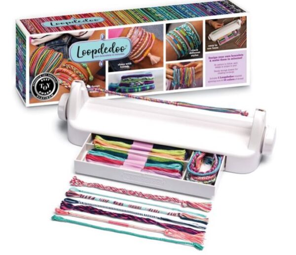 Maquina manual para hacer pulseras de tela marca Loopdedoo